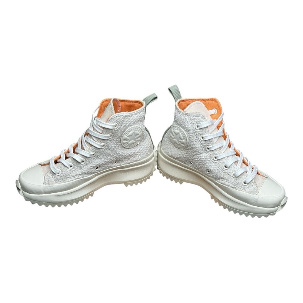 Converse Run Star Hike Hi Platform Sneakers White Woven Texture | Women’s 7.5 - Picture 2 of 15